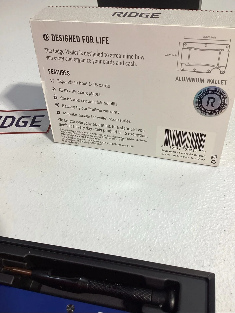 Ridge LA Dodgers Blue Aluminum Card Wallet